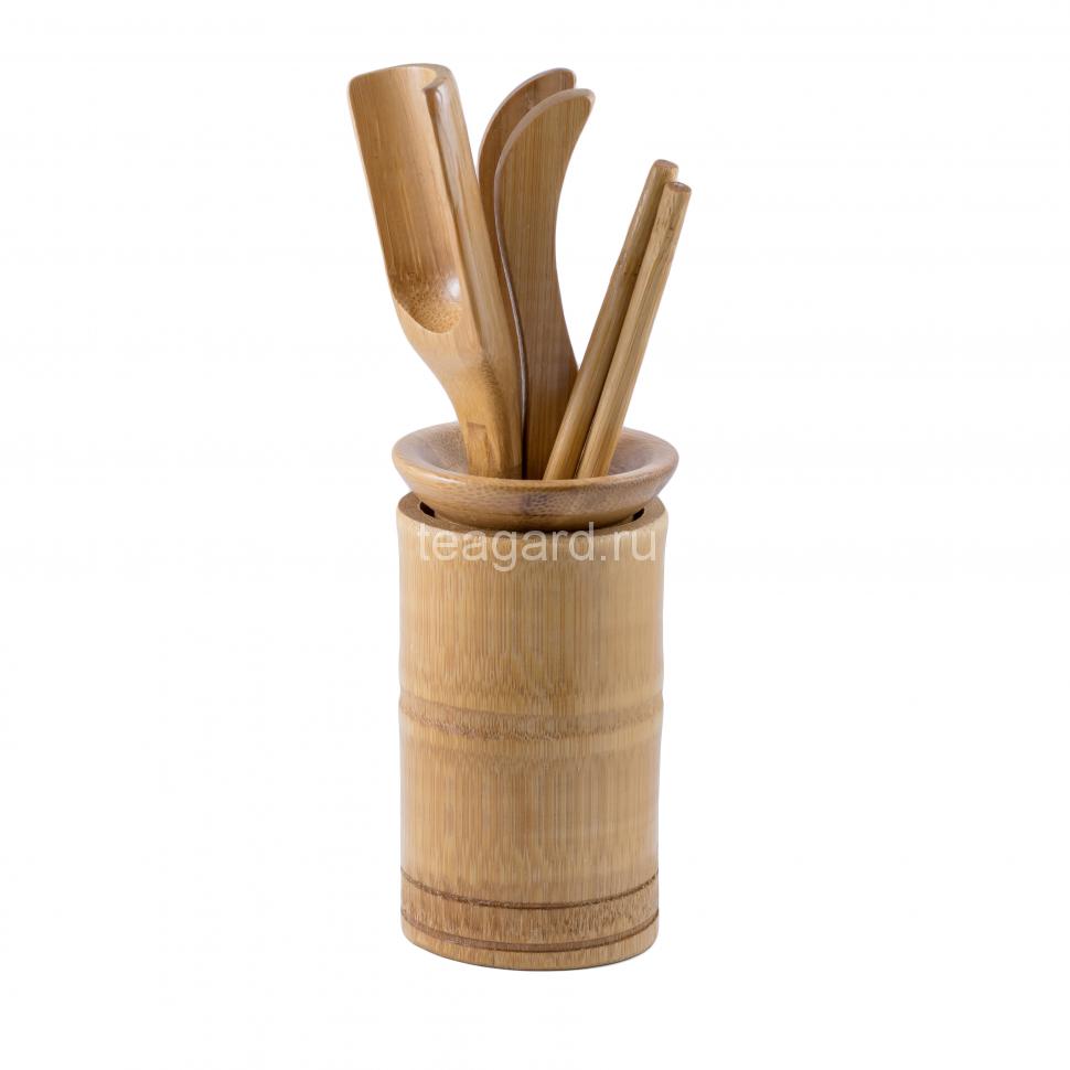 Инструменты для чайной церемонии (светлый бамбук) 6 предметов